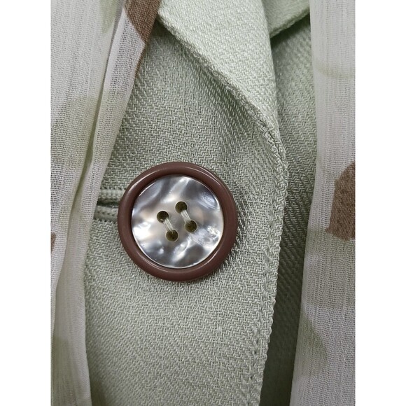 Le Suit Womens Green Blazer Jacket Sz 18 Scarf NWT Career Elegant - Picture 3 of 10